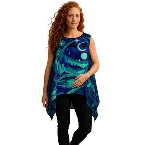 80s Fantasy Tessa Long Satin Crepe Top